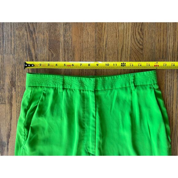 MM6 Maison Martin Margiela Green Satin Wide Leg Pants Trousers Women's Size 30 - Picture 7 of 10